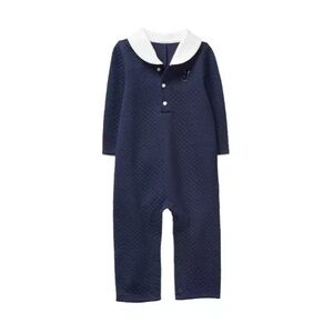 Janie & Jack Navy Blue Quilted Kids One Piece